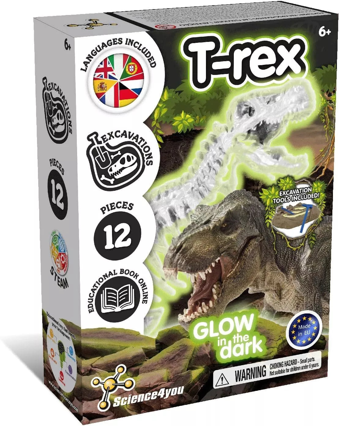 Joc Educativ de Sapat Fosile de Dinozaur T-Rex pentru Copii 6 ani+ | 12 Piese